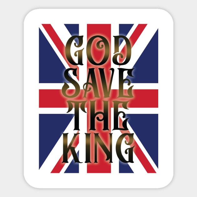 God Save the King Coronation King Charles III Sticker by ZiaAmelie